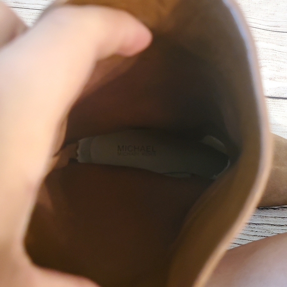 Michael Kors Rhea Dark Carmel Suede Mid Calf Fring - Picture 13 of 14